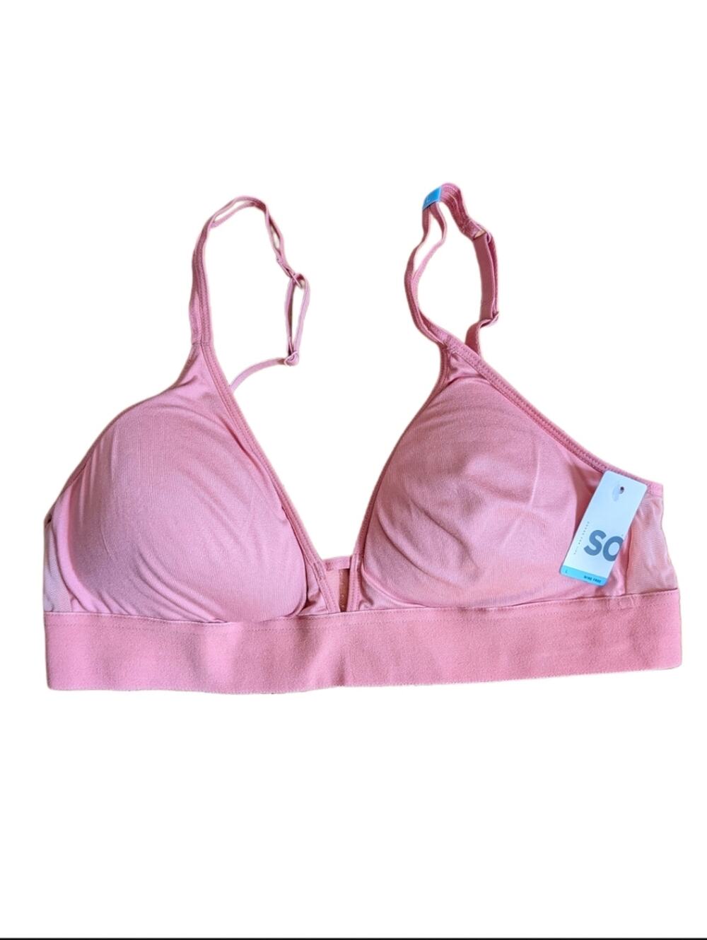 SO Peach Wire Free Comfort Removable Pads Stretchy Bralette Bra NWT Size Large